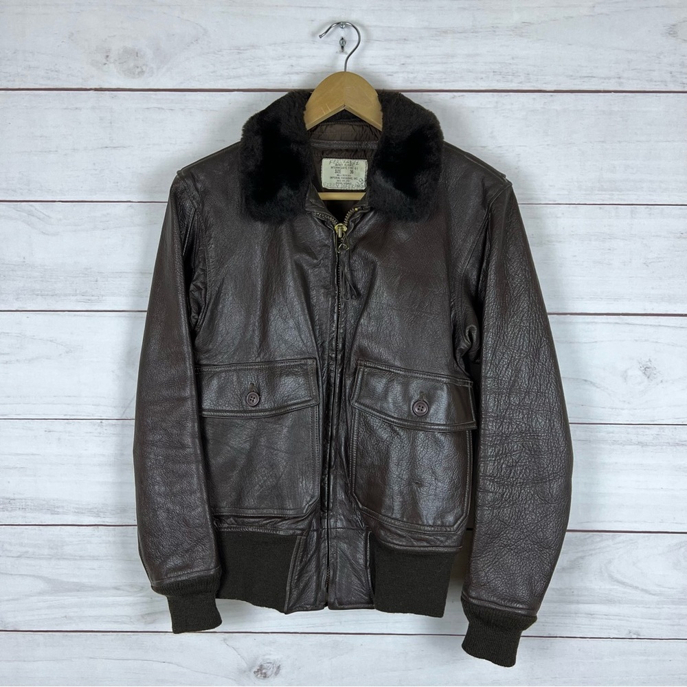 Vintage 1974 Type G-1 Flyers Military Leather Jacket Size 36